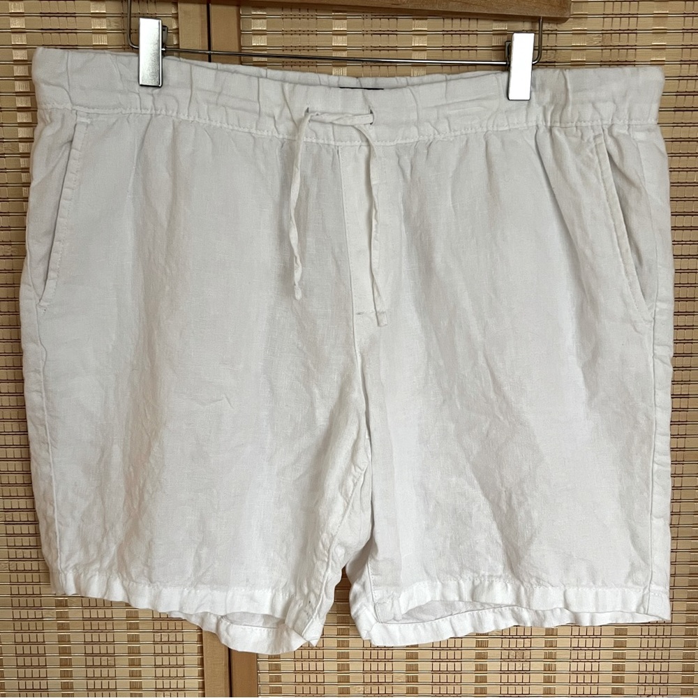 Saks Fifth Avenue Linen Shorts Drawstring Size Large